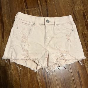 Express light pink jean shorts